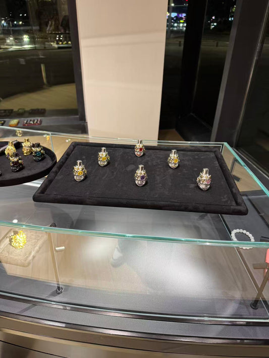 Cigarette Holder- Black-blue diamond Double Horned Skull