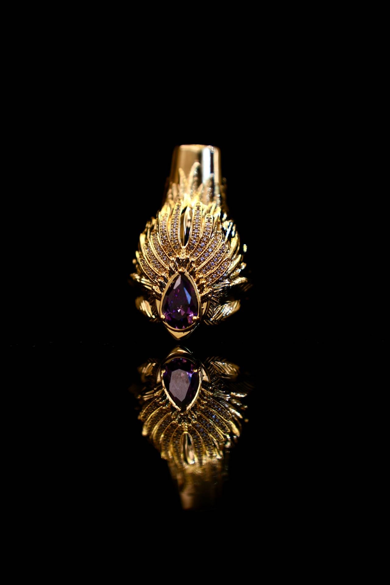 Hookah- Gold-purple diamond Egyptian Queen