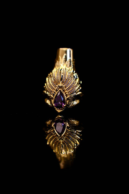 Hookah- Gold-purple diamond Egyptian Queen