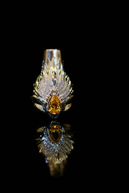 Cigarette Holder-Silver- yellow diamond Egyptian Queen